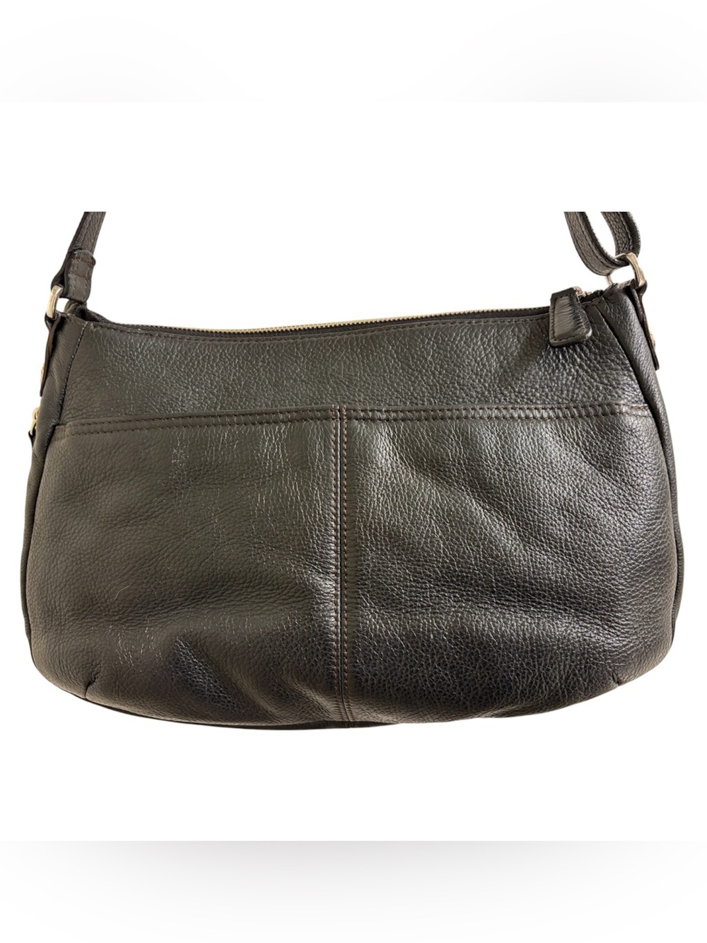 Brighton pebbled and croc embossed leather shoulder/crossbody satchel - Picture 4 of 11